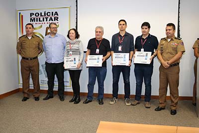 ...e dos colegas Aldo Semino, Alexandre Mesquita, Carmélia Cacilda Cunha e Nelson Júnior (GSM) foram entregues pela PMMG