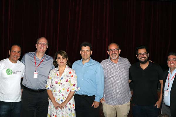 Ladimir Freitas, Rodrigo Paiva e Geraldo Ribeiro com os conselheiros Guadalupe Dias, Roberto Tostes, Tadeu Barreto e Conrado Abreu